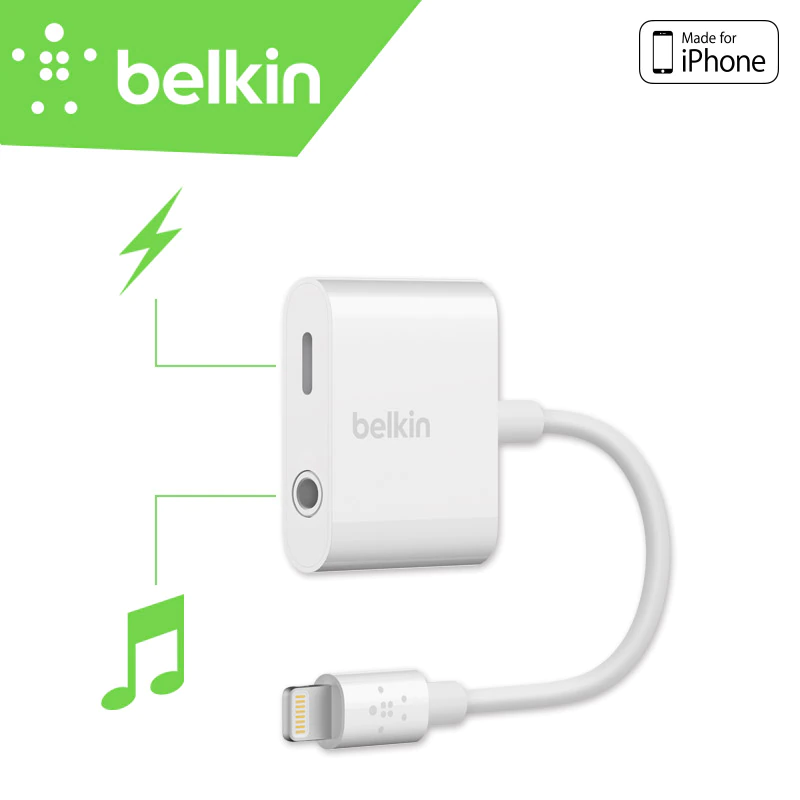 Belkin Lightning To 3.5mm Audio + Lightning Charge Connector - Image 2